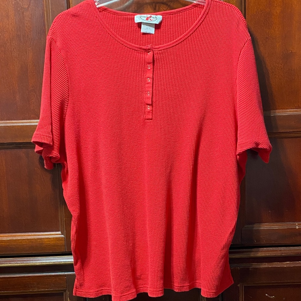 High 2 step vintage plus size 26/28 Snap-Up cotton short sleeve Top